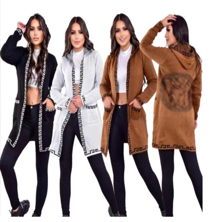Chandails en laine mélangée pour femmes, chemisier pour dames, haut tricoté, manteau de styliste décontracté, col en V, Cardigan, veste pull