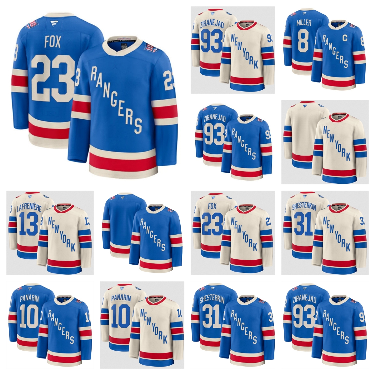New York''Ranger''Adam Fox Alexis Lafreniere Igor Shesterkin Artemi Panarin Mika Zibanejad JT Miller 2026 Winter Classic Hockey