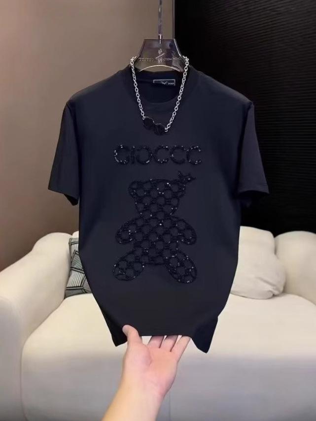 Men's fashion trend versatile casual round neck short sleeved 2026 summer new embroidered high-end T-shirt free shipping hot sale