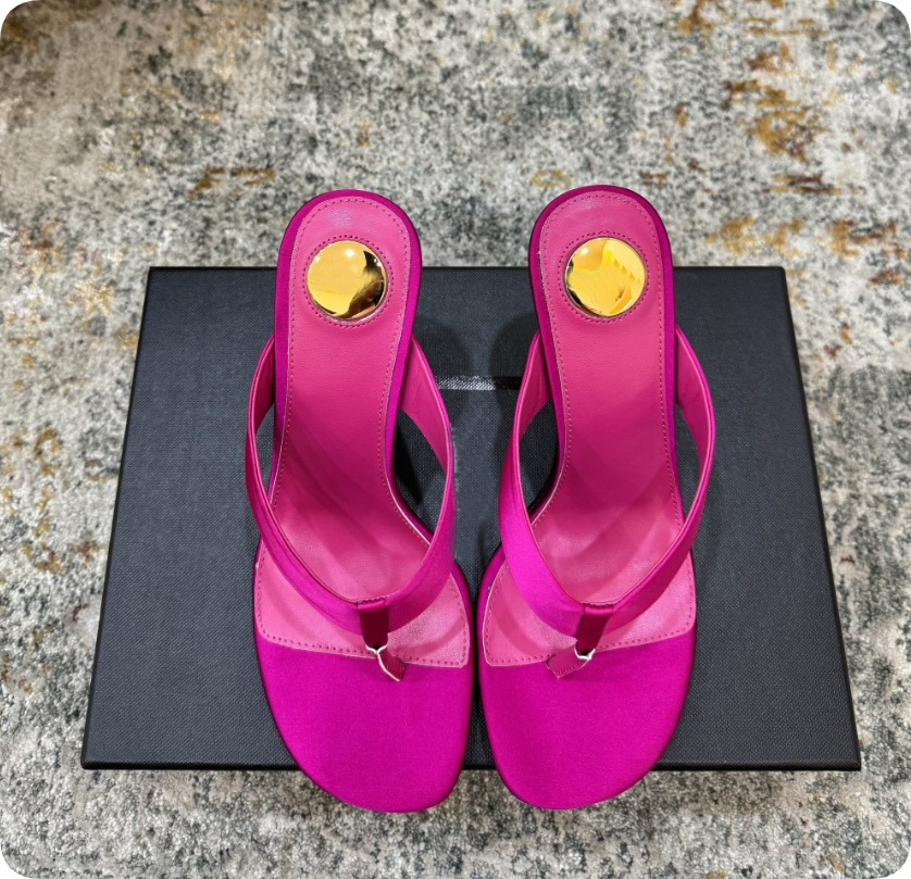 2026S Cool High Heels Opyum Mules Black Satin Sandal Heels flip flops heel Sue Mules Sue leather thong sandals 35-41EU Top Quality