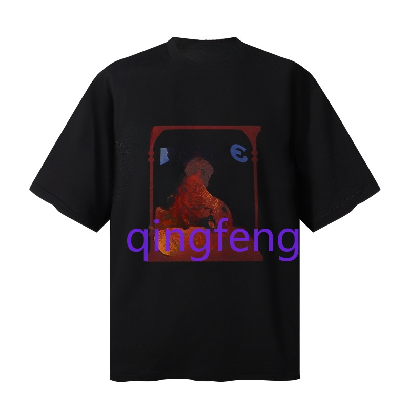 Summer unisex fashion trend street style T-shirt with multi-color healing letters graffiti print casual loose cotton Polo short sleeved top-image-1102073252