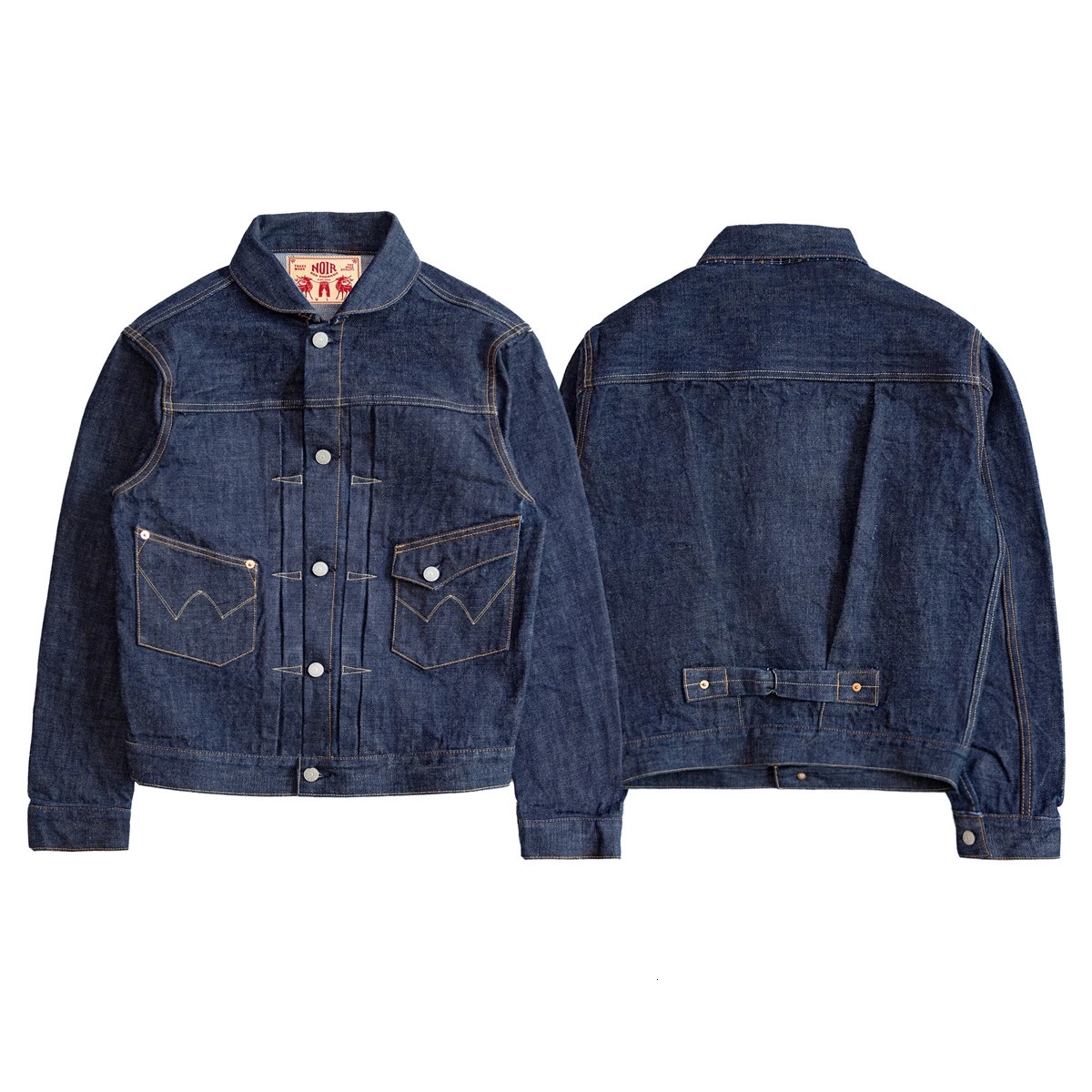 Red Tornado NOIR Shawl Collar Ranch Cowboy Jacket Vintage Acid-Washed Selvedge Denim Jacket for Men 260416BJ