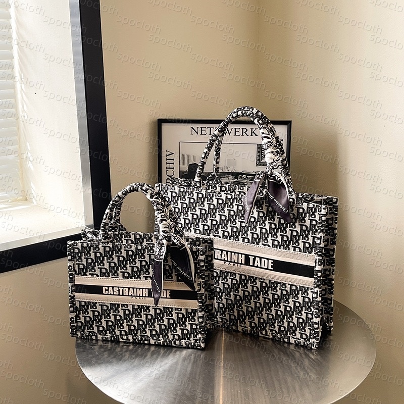 Luxury women the totes handbag book embroidery shopping bags designer for woman weekend travel hand beach bag