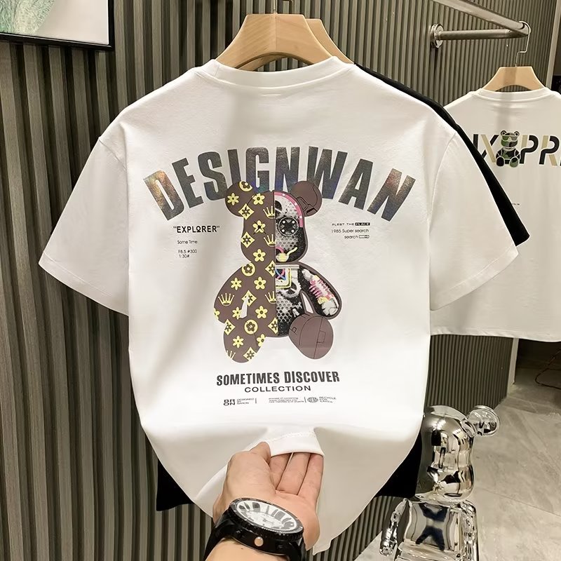 Free shipping luxury Men's t shirt Fashionable casual comfortable loose fitting men's short sleeved T-shirt summer top