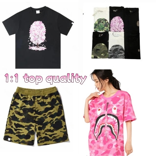 Mirror quality Shirt And Shorts Mens Designer bapelystshirtFor Men Women T Shirt Tops Y2k Graphic Womens Tees Trends Designer Cotton Luxury Shark