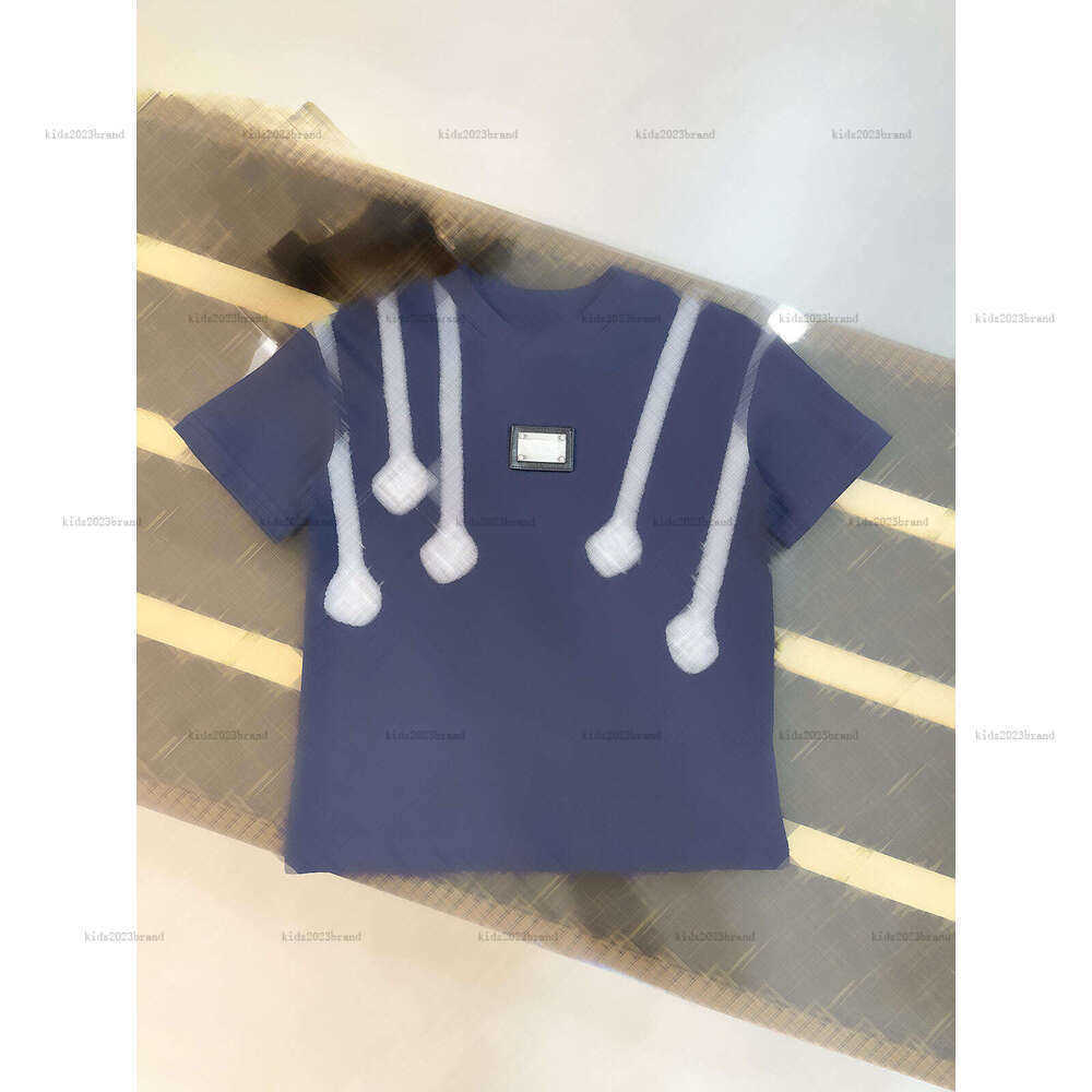 New baby T-shirt Metal nameplate child tshirt Round neck kids designer clothes boys girls Short Sleeve tees A223X07N055