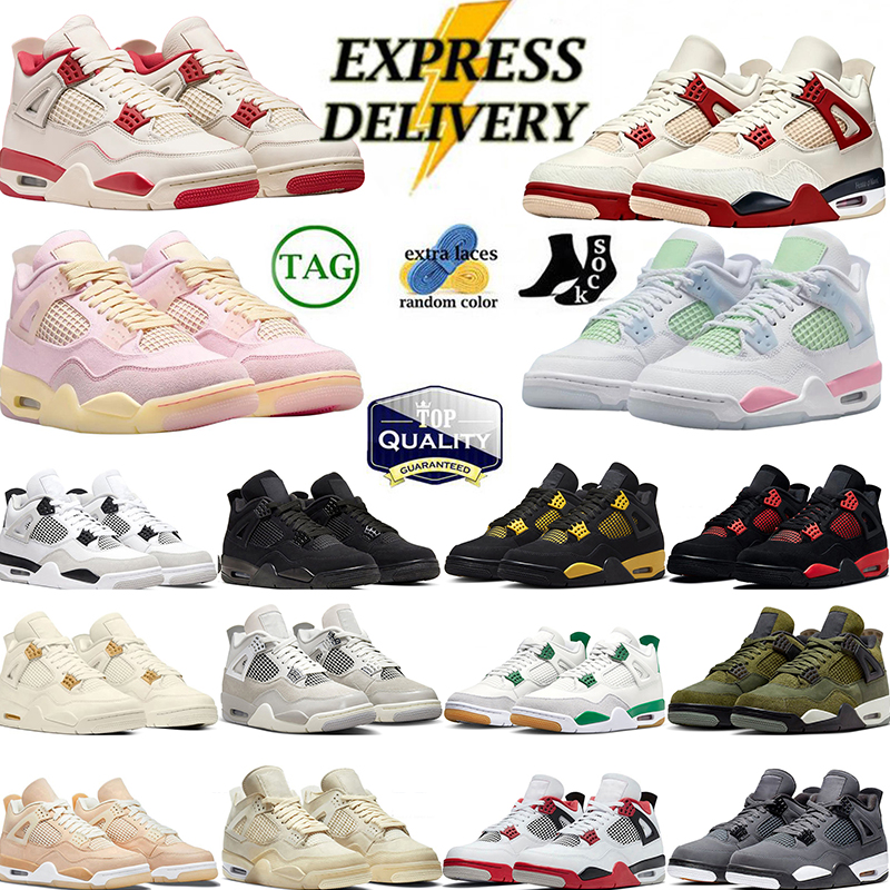 Chaussures de créateur J4 Chaussures de basket-ball pour hommes Femmes 4s Brique après brique Carmin glacé Saint-Valentin Moka foncé Limonade Com