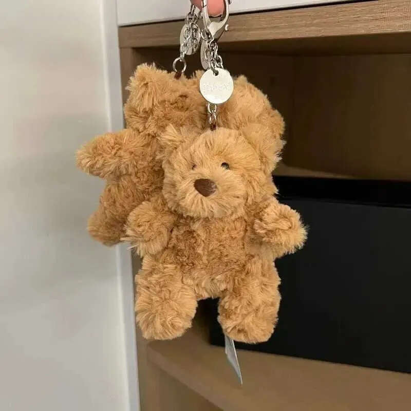 origine petit porte-clés fait à la main breloque pour sac à dos pendentif ours poupées en peluche matériel clé XJ250627 ddmythurOKM