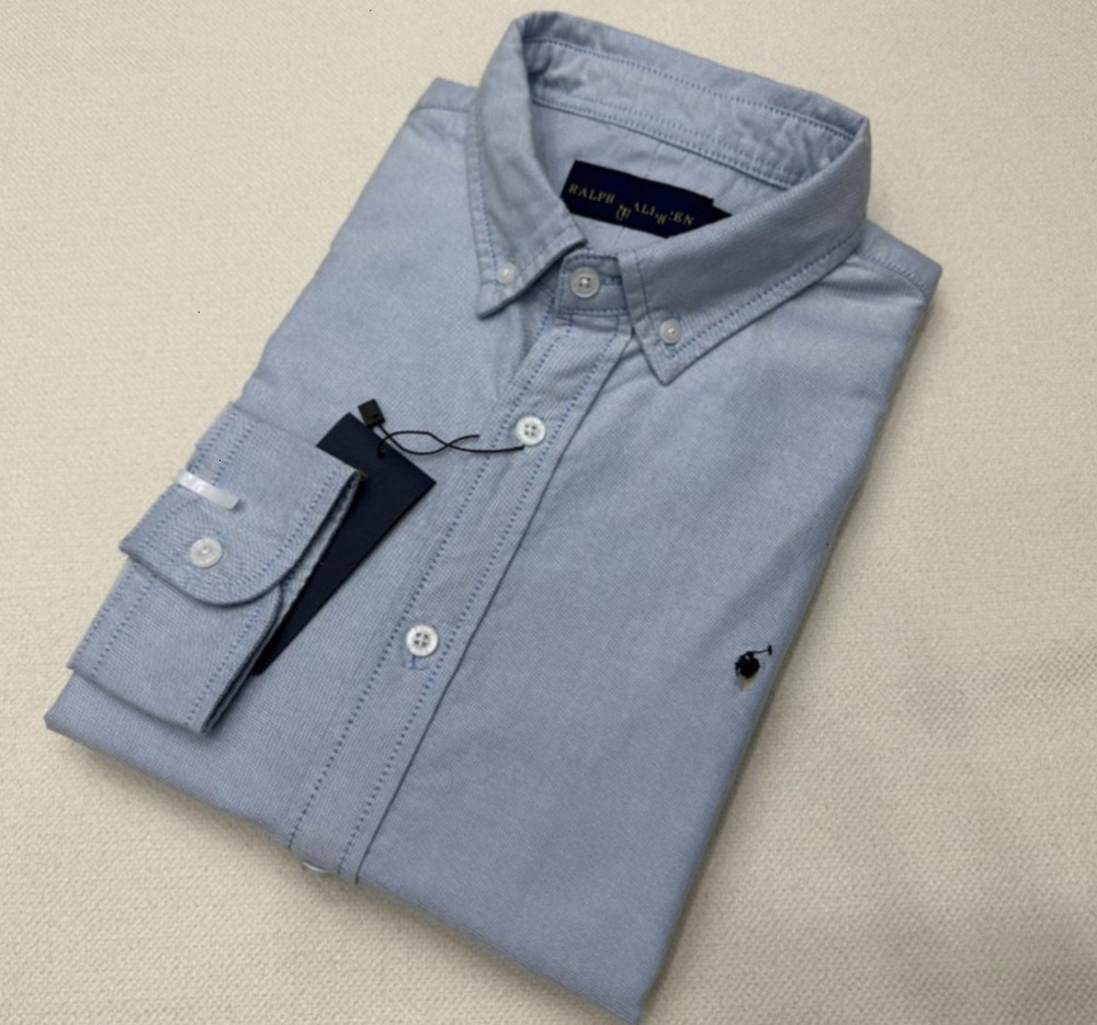 2026 Mens Shirts Polo Long Sleeve Solid Color Slim Fit Casual Business clothing Long-sleeved Dress shirt Oxford cloth drfes fzpt