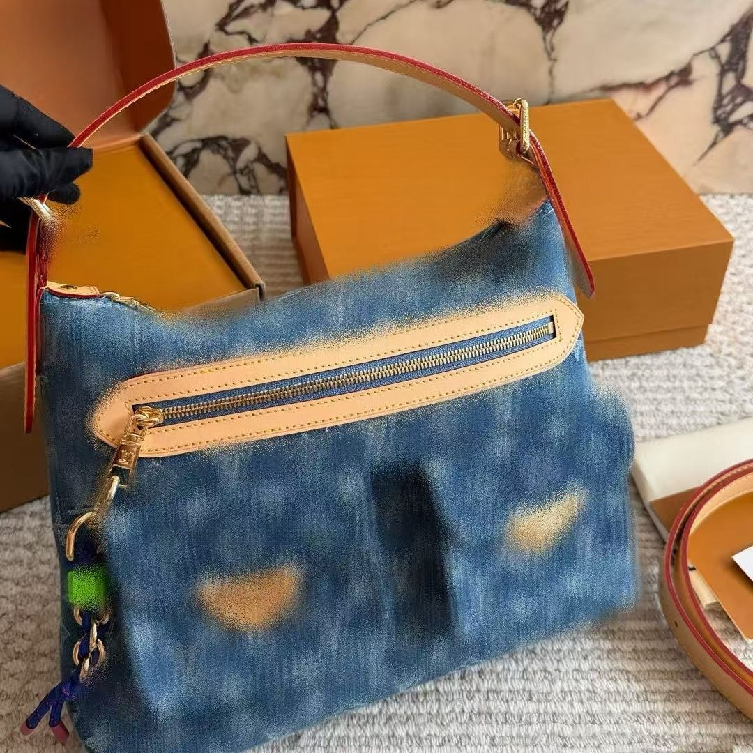 Sac Hobo en Denim Vintage pour femmes, Style Y2K, grande capacité, sac à bandoulière décontracté sous les bras