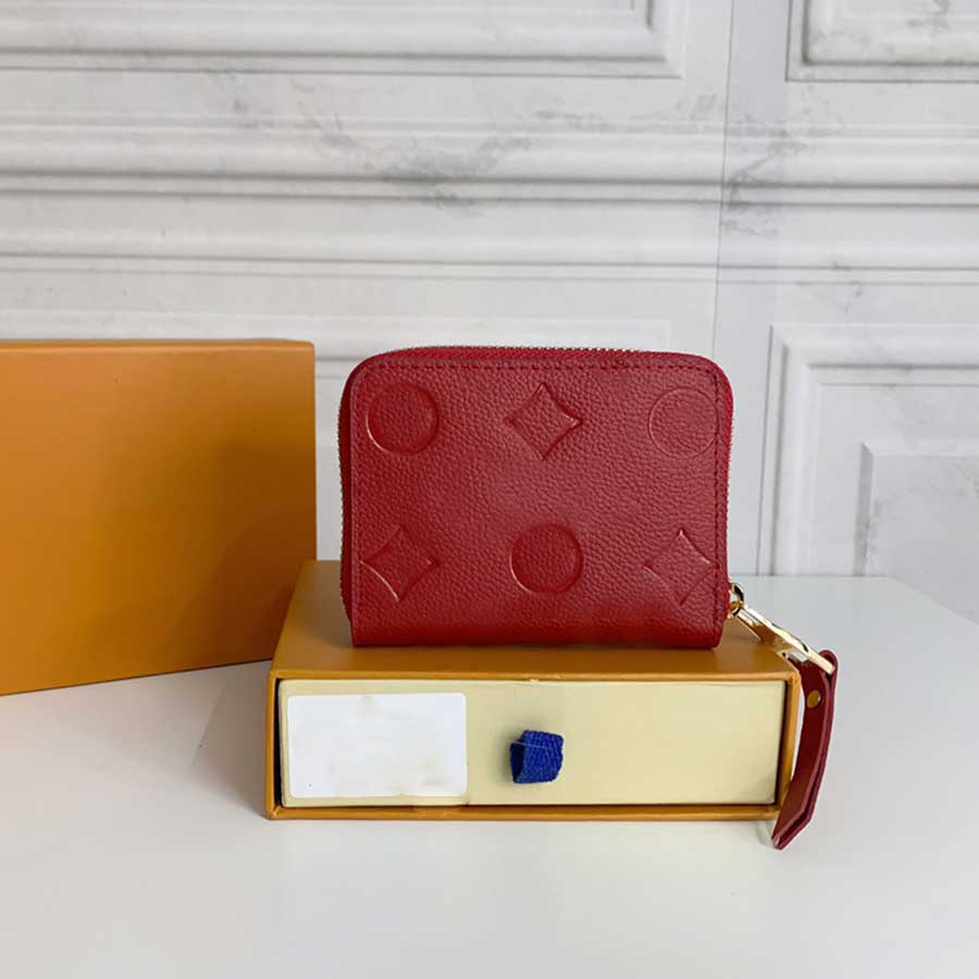 zipper card holder luxury designer wallet women coin purse flower canvas wallets 3D classic pattern small bag with box m60067