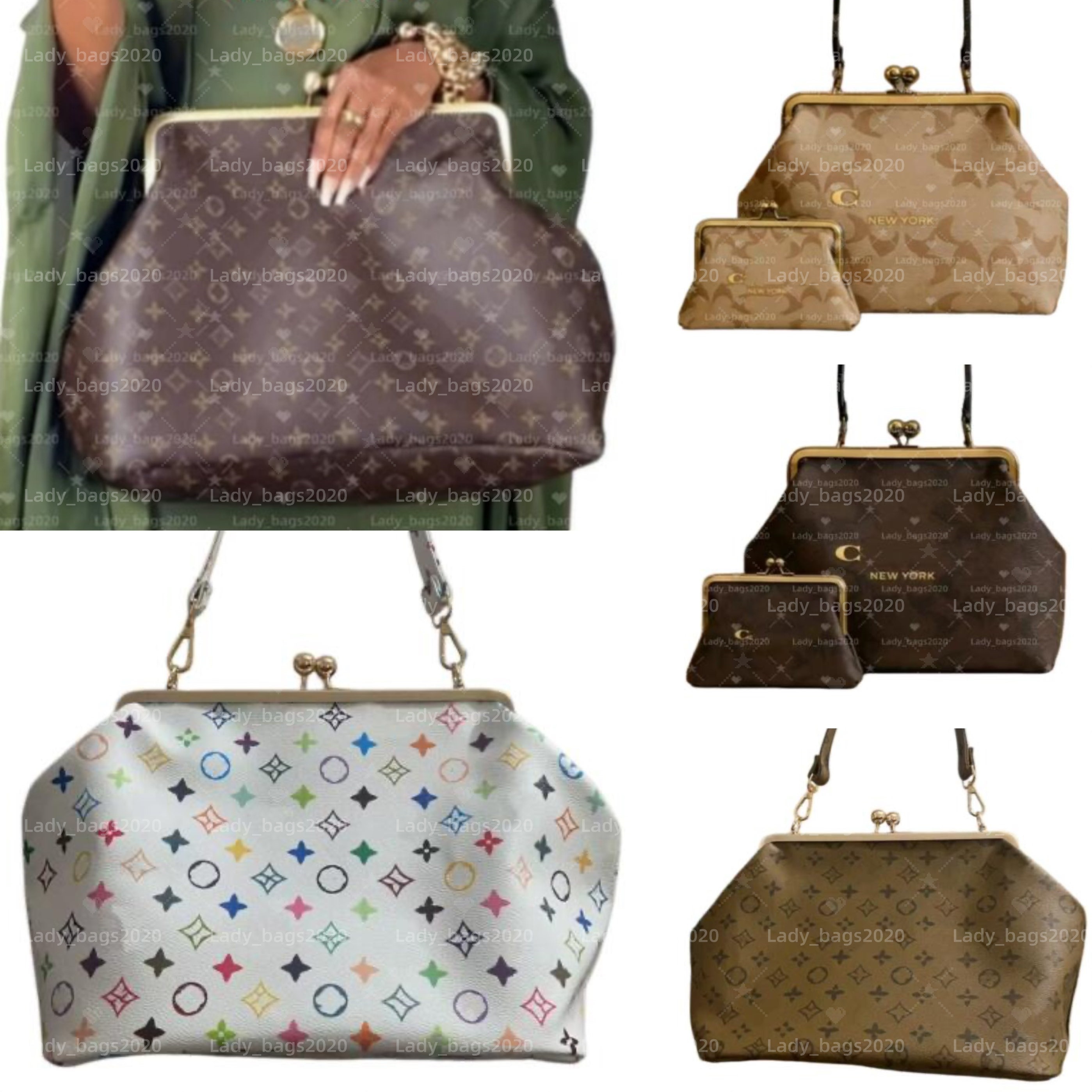 Large Angel Kiss Lock Clip Bag Irregular Shaped Bucket Rainbow Vine Weaving Designer Clamp Handbags Kisslock Bags Large Capacity Tote Luxury Clutch