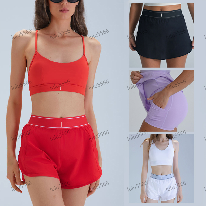 Yoga workout sets vestt Sports bra tennis skirt set workout clothes women fitness suit quick drying A-line version Short skirt jumper shorts athl-image-895318473