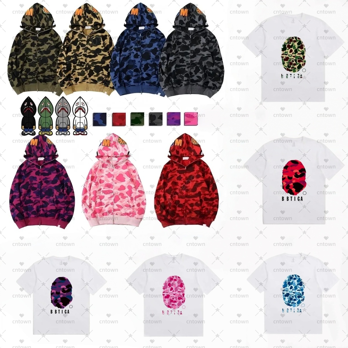 designer bapese hoodie mens woman full zip up sharks brand hoodies print jacket hoody sweatshirt hooded bapeshoodie streetwear camouflage shirt S-image-938007622