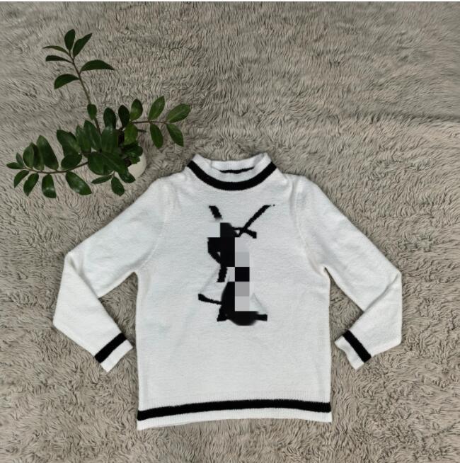Pulls de luxe pour femmes, pull tricoté classique en jacquard à manches longues et col rond