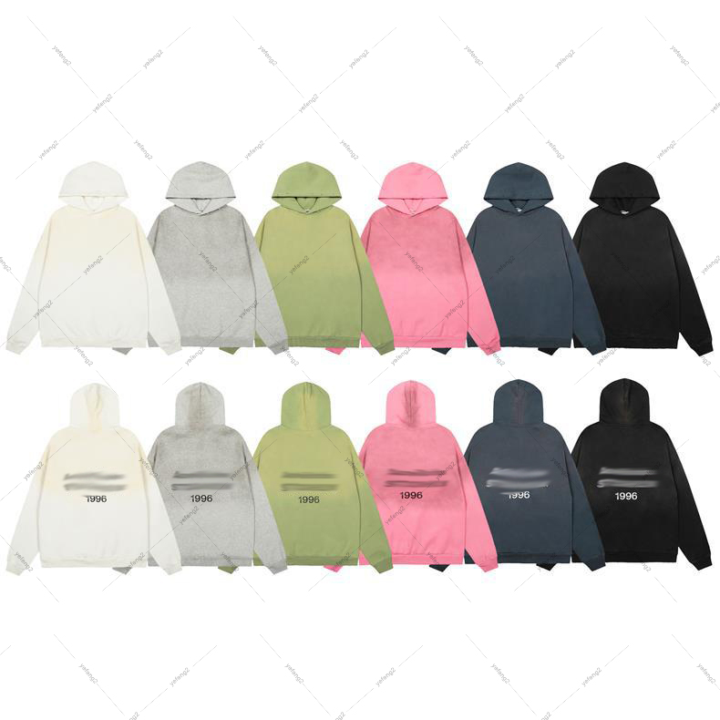 1996 Style rétro hommes à capuche délavé à l'acide rendu en détresse lettre minimale imprimé décontracté ample sweat à capuche Streetwear