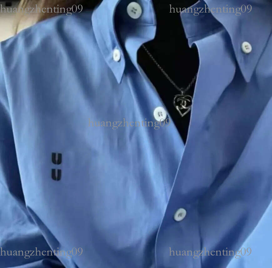 Designer Women s 2026 new Blouses Shirts Spring Women Retro Casual Embroidered Long Sleeved 2026 new Button Ladies Elegent Blouse Tops blue white