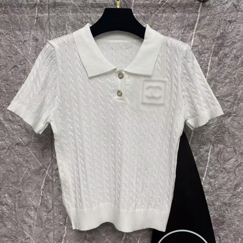 Women's Knits & Tees Designer Luxury polo Sweaters Short Sleeve O-Neck Solid Tops Women T -Shirts