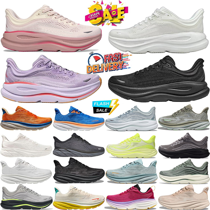 Designer Running Shoes Bondis 8 Clifton 9 Cliftons Runer Sports Harbor Mist Black White Carbon X 2 Free People Casual Outdoor Athletic Mens Women-image-957231376