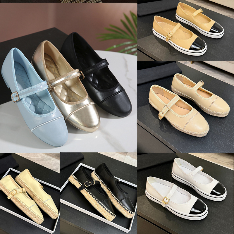 Espadrilles femmes mocassins en toile chaussures plates Mary Janes chaussures en cuir Ballet daim chaussures de danse bout rond sandales plates 1