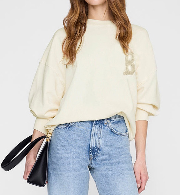 2026 Early Autumn New Niche Designer Cotton Hoodie Sweatshirt Women Classic Style Hand-Embroidered Letter Fleece Lined Yellow Casual Loose Pullov-image-989824257