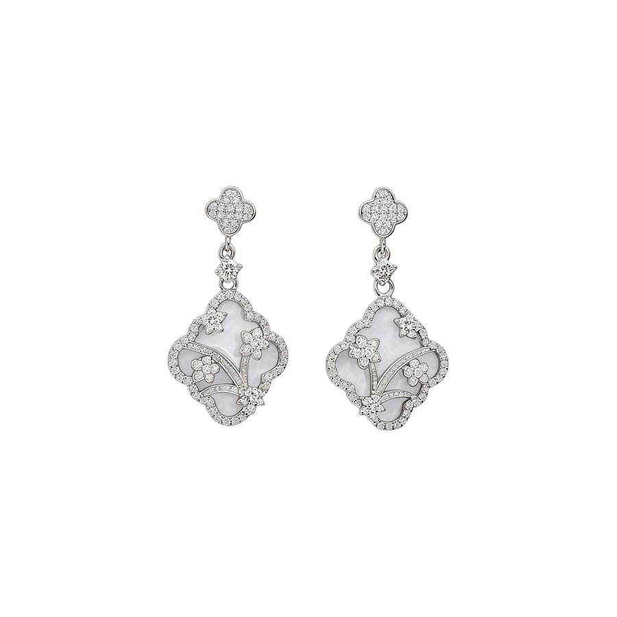 Natural White Mother of Pearl Necklace & Earrings Set Traditional Elegant Collar Style with Versatile Light Luxury Design-image-1102068495