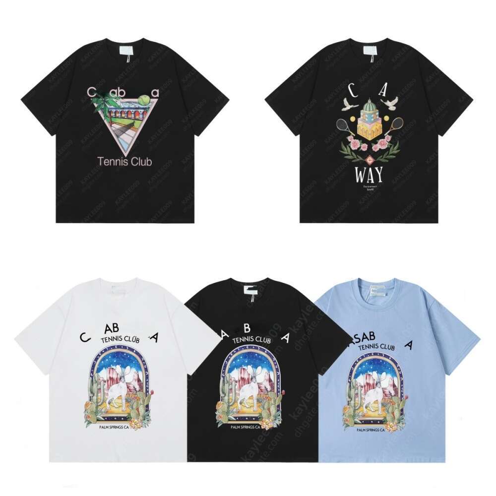 casablancamen set designer t shirt men Popular graphic tee Summer brand shirts fashion womens designer tshirt High quality round neck Street leis-image-748686433