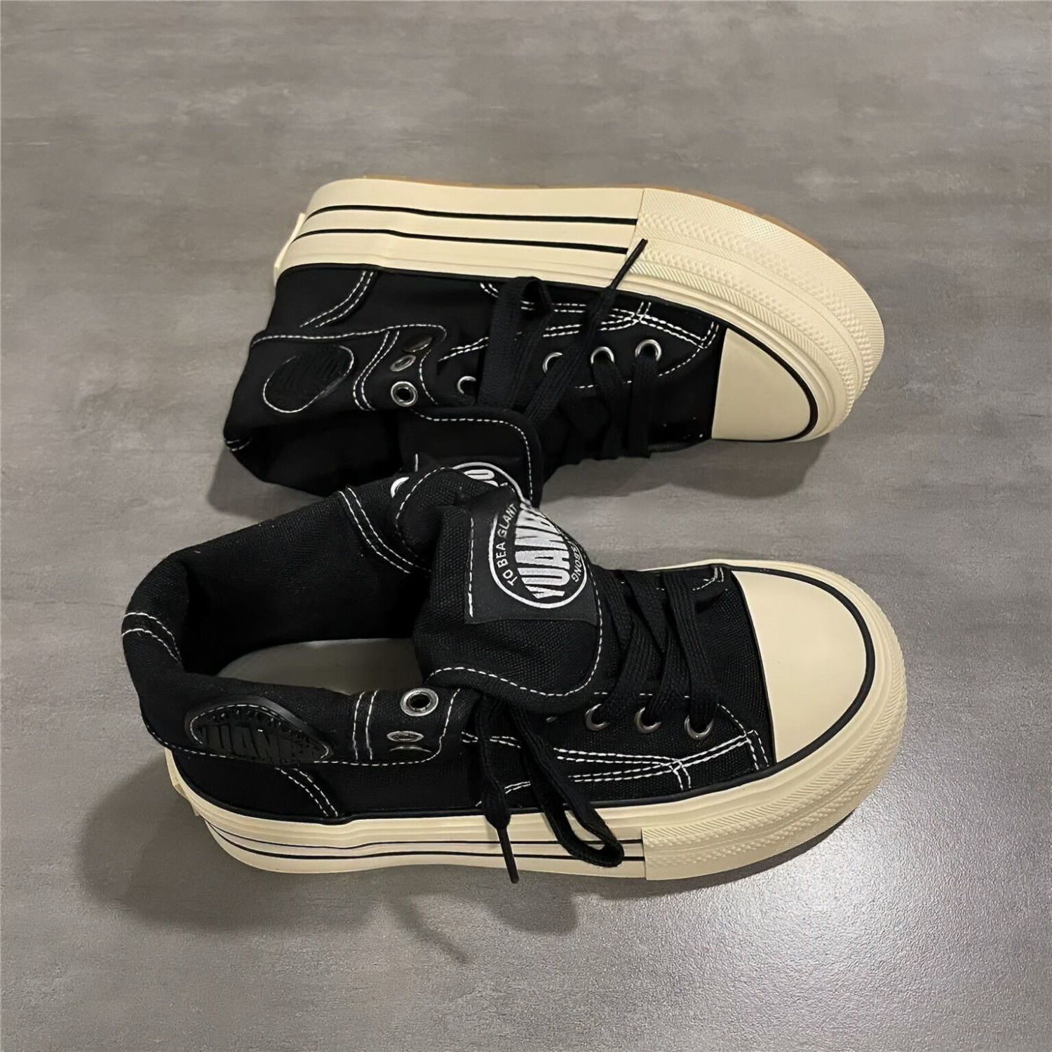 New hot selling women's quality designer thick soled high top canvas casual sports shoes