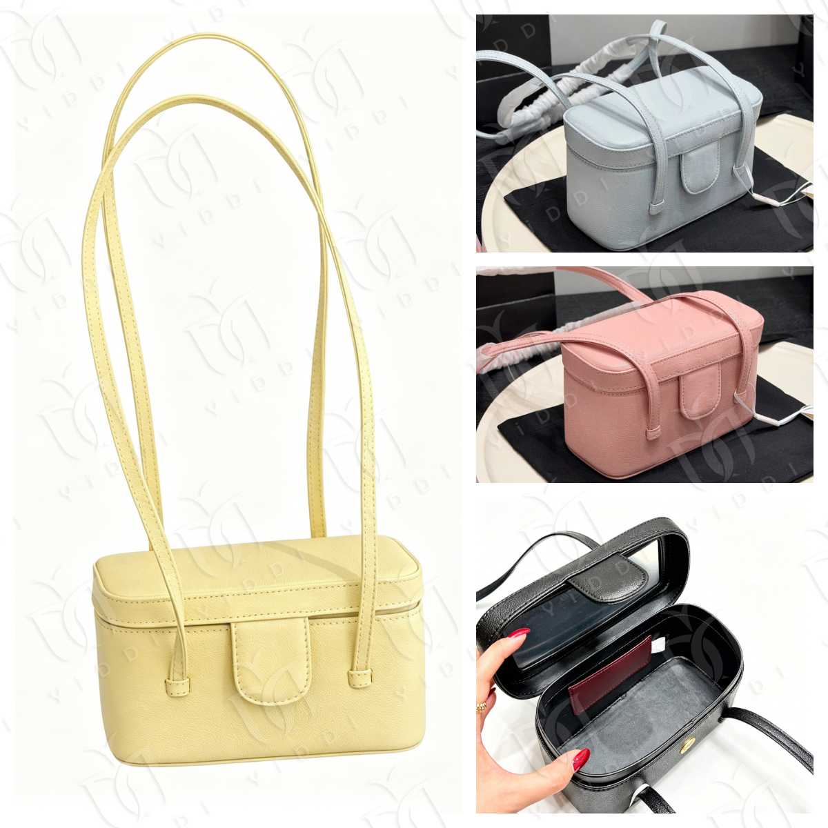 Jennie Style 26P Vanity Case Caviar Leather Box bag Designer Shoulder Makeup bag Underarm bag Cosmetic Case Luxury Preppy Vanity bag for Ladies With