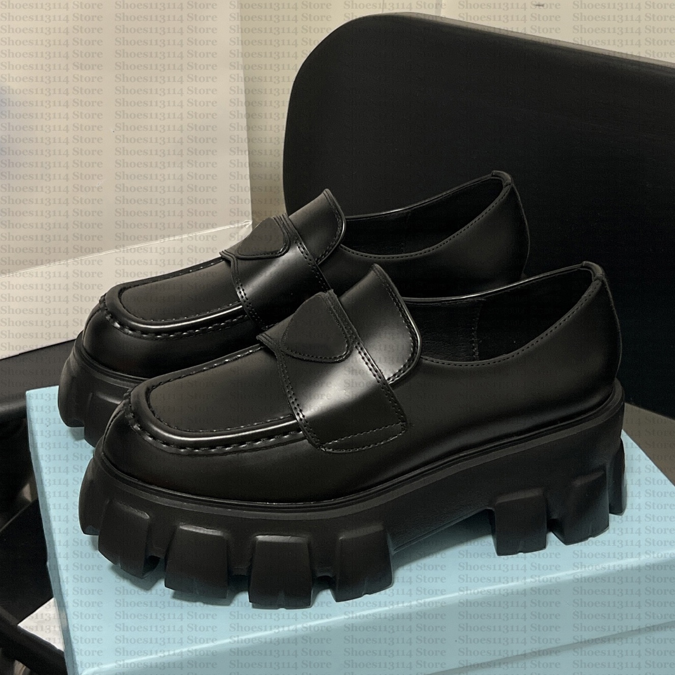 Designer Loafers Platform Dress Shoes Luxury Womens Monolith Ladies Moccasins Chunky Sole Black Loafer Rushed Slipper Pumps Patent Matte Trainers Si