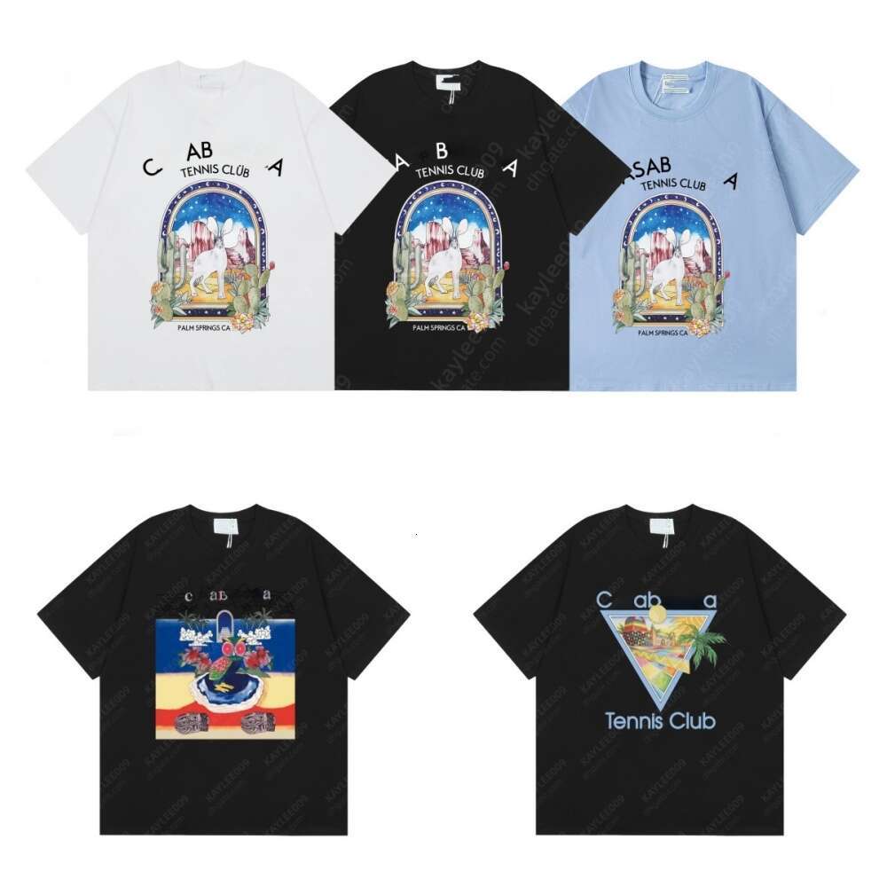casablancamen ensemble t-shirt de marque pour hommes chemises de créateurs d'été femmes t-shirt populaire t-shirt graphique de mode haute qualité