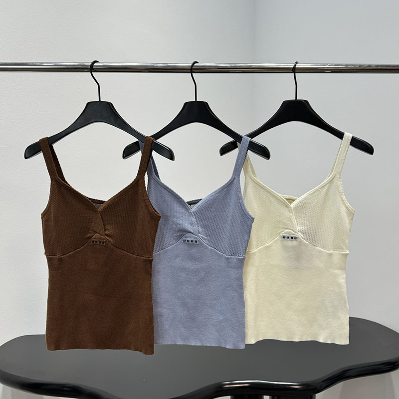 Marque femmes coupe ajustée gilets col en V Sexy Simple tricoté Camisole été respirant sportif en plein air décontracté réservoirs
