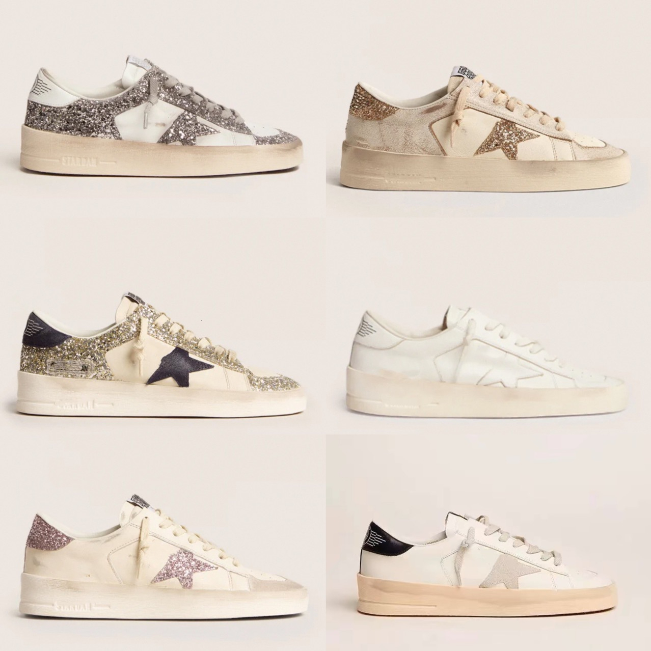 26 New Collection Spring Summer New Designer Retro Glitter Outdated Dirty Shoes Men s and Women s Casual Laces Hidden Wedge Casual Shoes