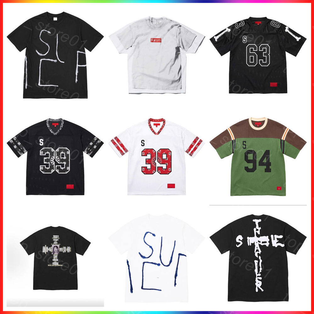 5A 2026 Designer Men's T Shirt Short Sleeve Jersey Embroidery Mesh T Shirts Vintage Hip Hop Embroidered graphic tee Casual Loose Sports Jerseys