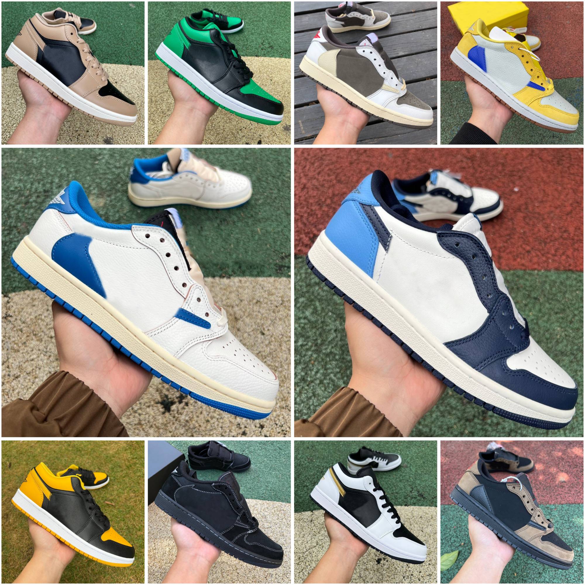 Designer 1 J1 Basketball Shoes 1s Women Mens Low Reverse Mocha Canary Neutral Olive Black Fragment Wolf Grey Green Yellow UNC Triple White Red Fuchs