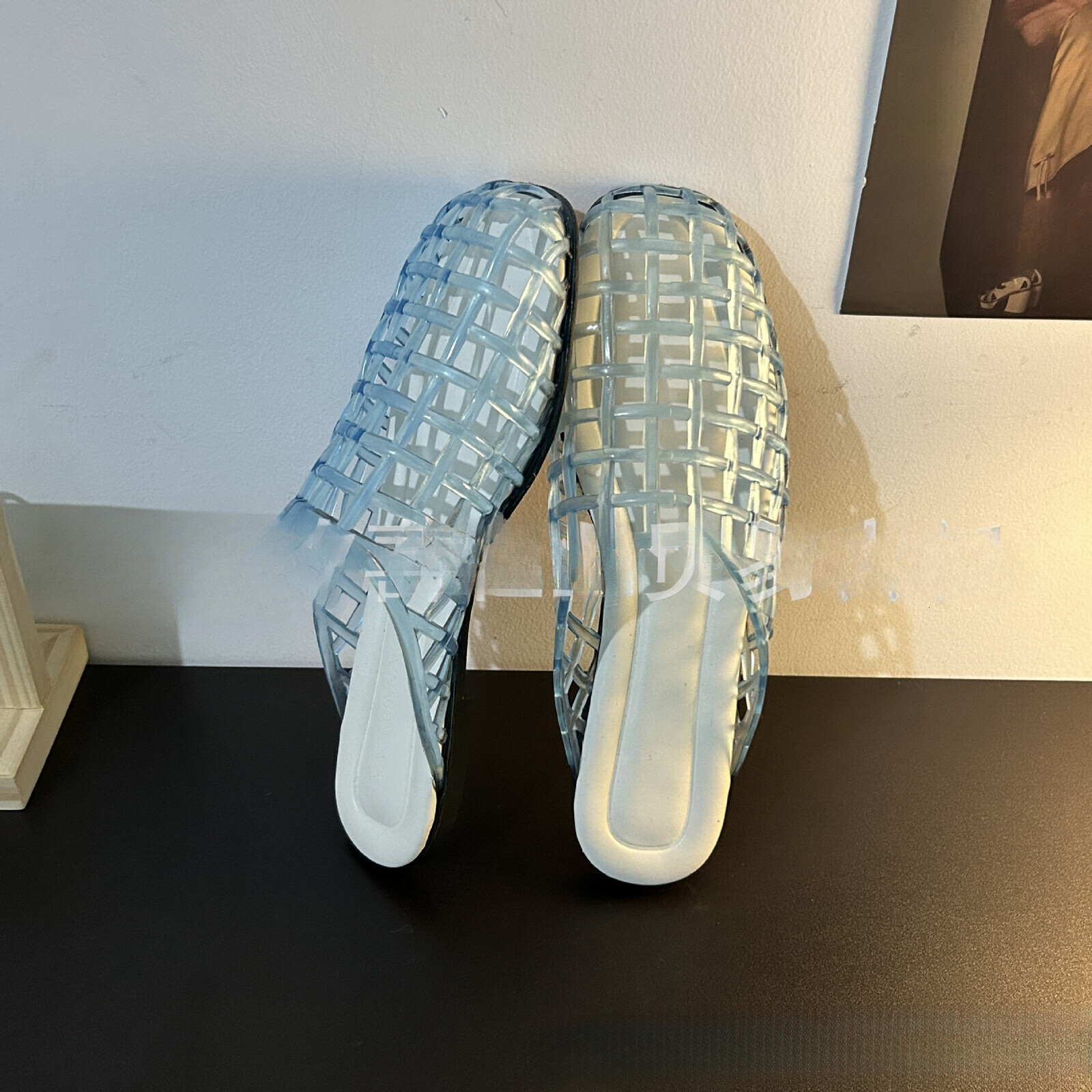 new women s clog slippers designer summer flat net clog women s shoes hollow crystal jelly shoes casual shoes walking shoes