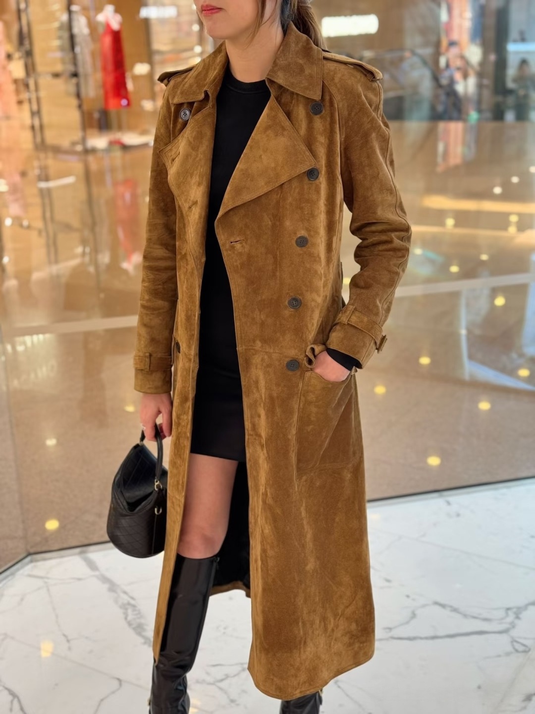 Genuine leather jacket designer women outerwear suede jacket Y brand trench coat womens designer high quality street style leather jacket womens lon