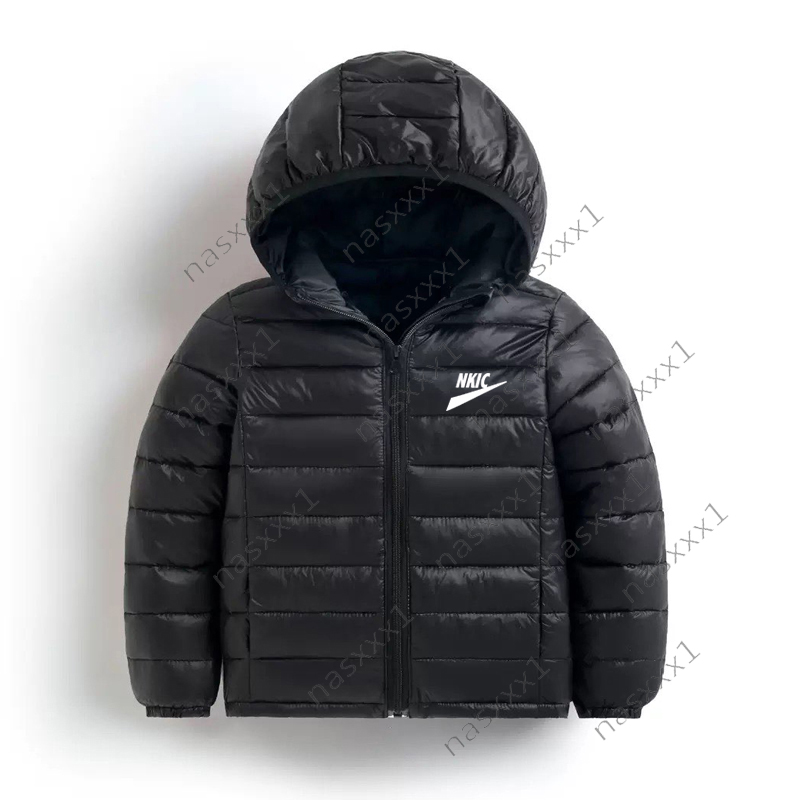 Winter Baby Children Coats Down Cotton Black Jackets For Toddler Boys Kids Warm Outerwear Letter Print Baby Girls Hooded Down Jacket-image-760155012