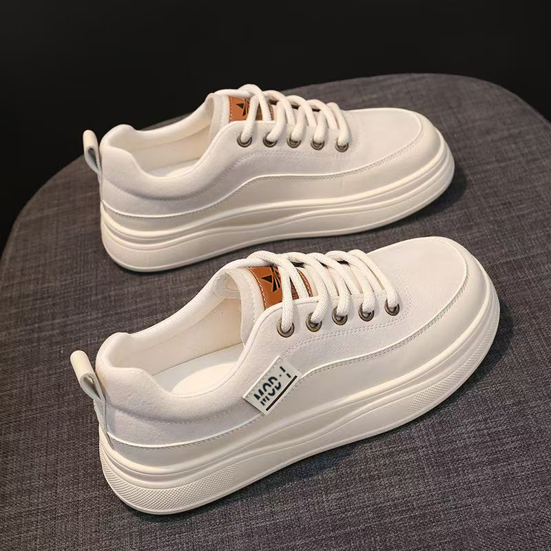 Free shipping 2026 new hot selling women's suede color block thick soled casual low top sports shoes