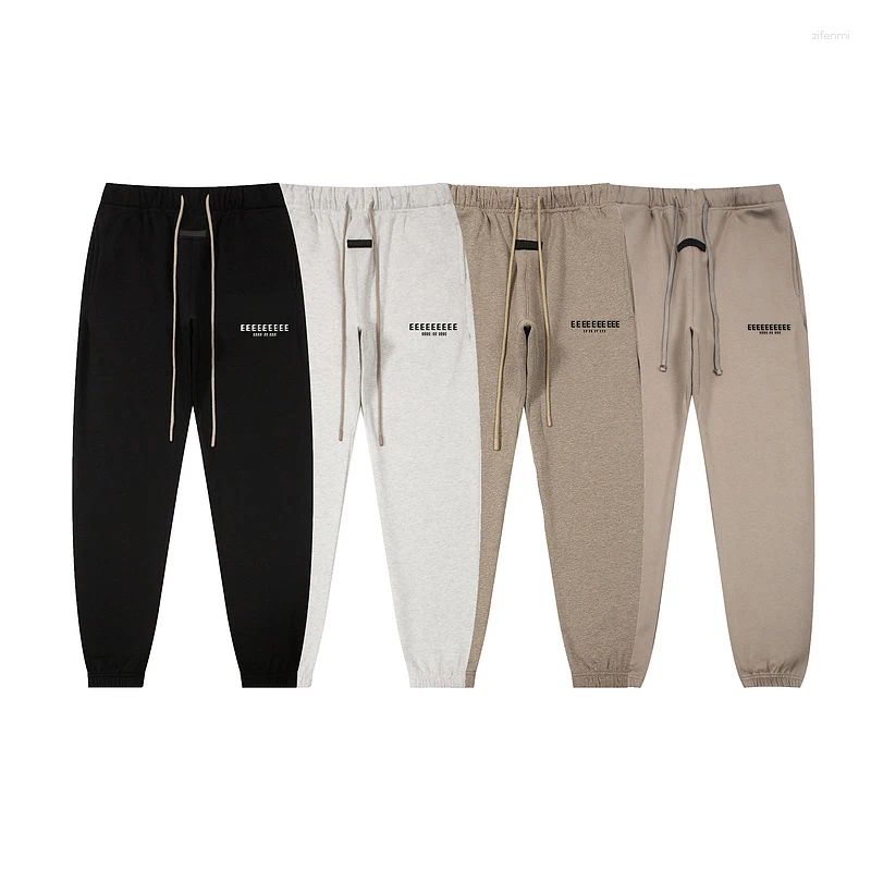 Men's Pants Fashion Sweatpants Classic Brand Double Line Letter Print Drawstring High Quality Fleece Pant Tracksuit Casual Men