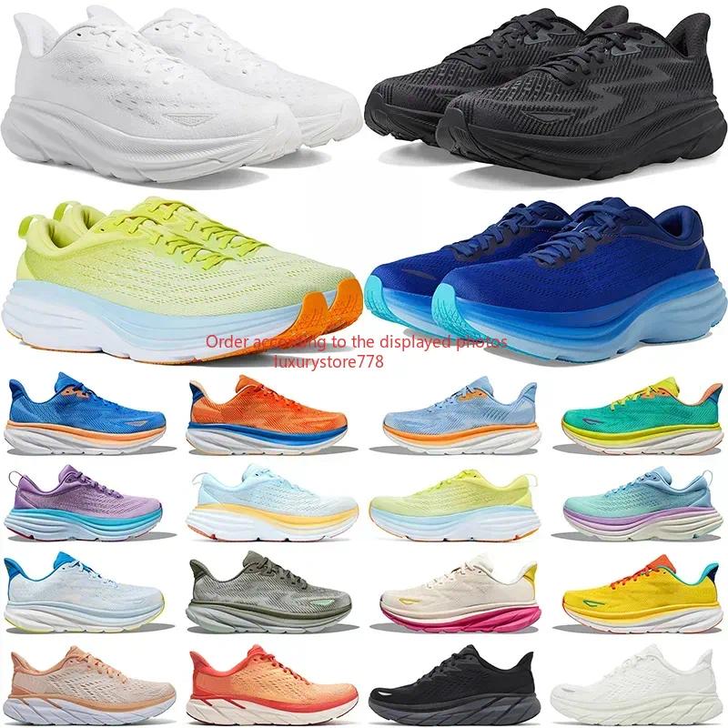 2026 designer shoes clifton 9 bondi 8 kawana running shoes for men women designer sneakers pink triple black white mens womens outdoor sports traine
