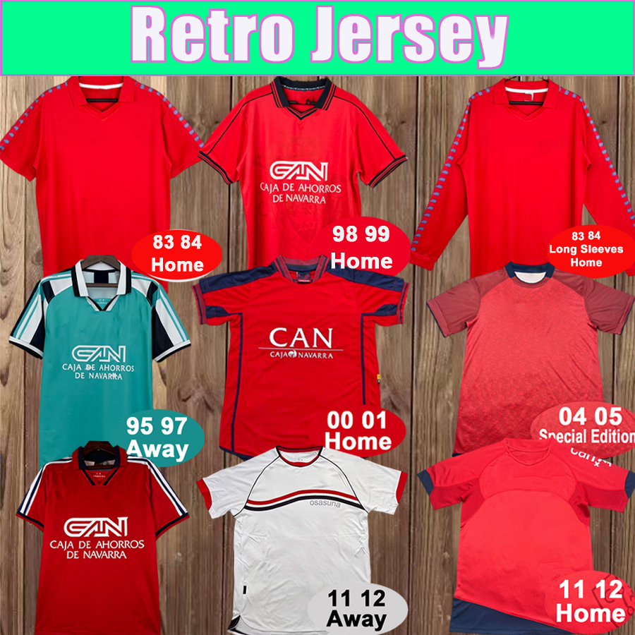 1983 2012 Osasuna Retro Mens Soccer Jerseys PUNAL Home Red 04 05 Special Edition Vintage 2011 2012 Football Shirts Short Sleeve Adult Uniforms