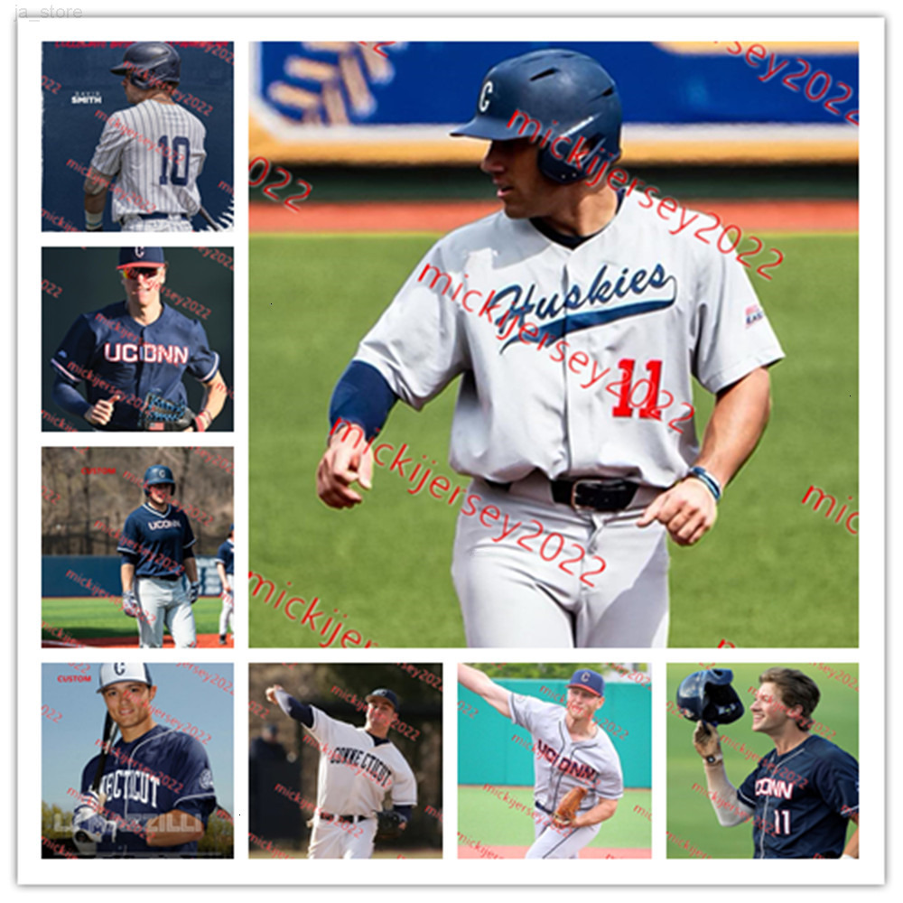 Uconn Huskies Baseball Jersey Luke Broadhurst Matt Garbowski Custom Stitched Ryan Daniels Paul Tammaro TC Simmons Ryan Hyde Connecticut Jerseys