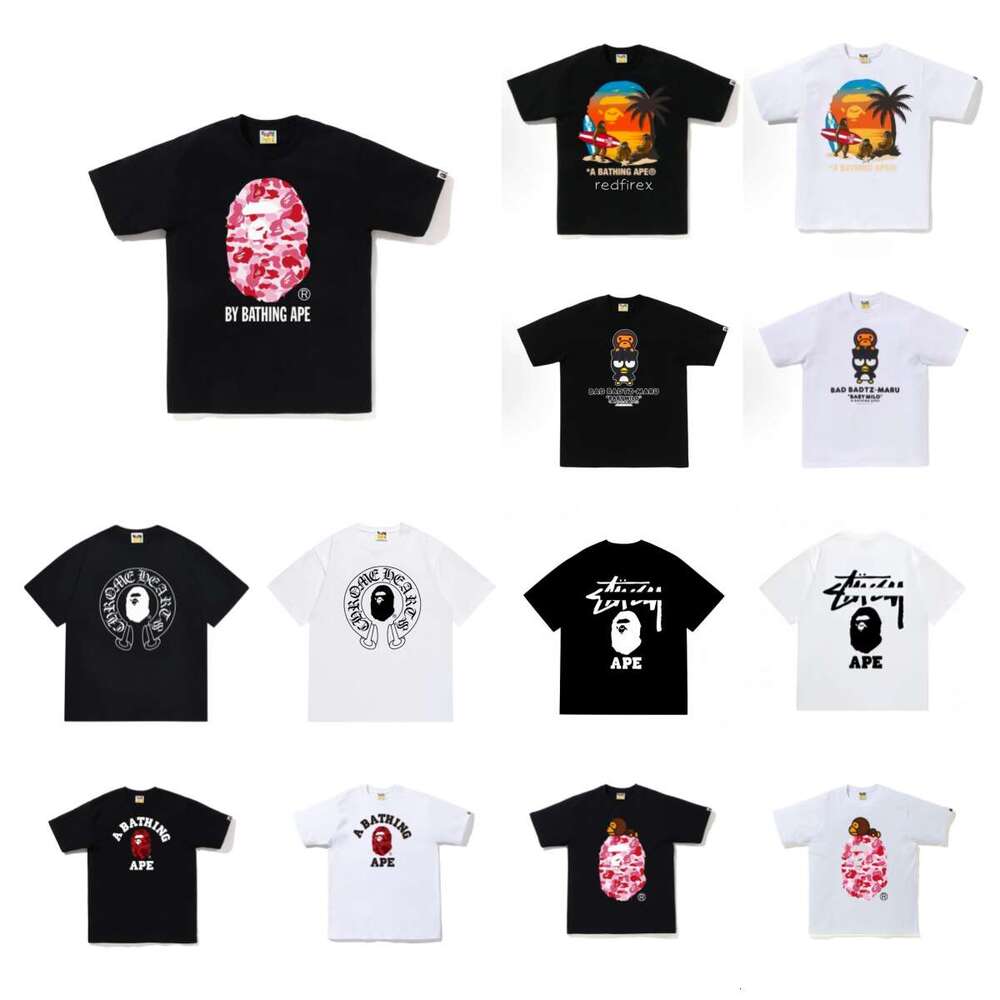 Tshirts Summer T-shirt T Shirts womens Designers Loose Tees Apparel Fashion Brand Tops Man S Shirt Luxurys Clothing Street bapeities shirt 5af
