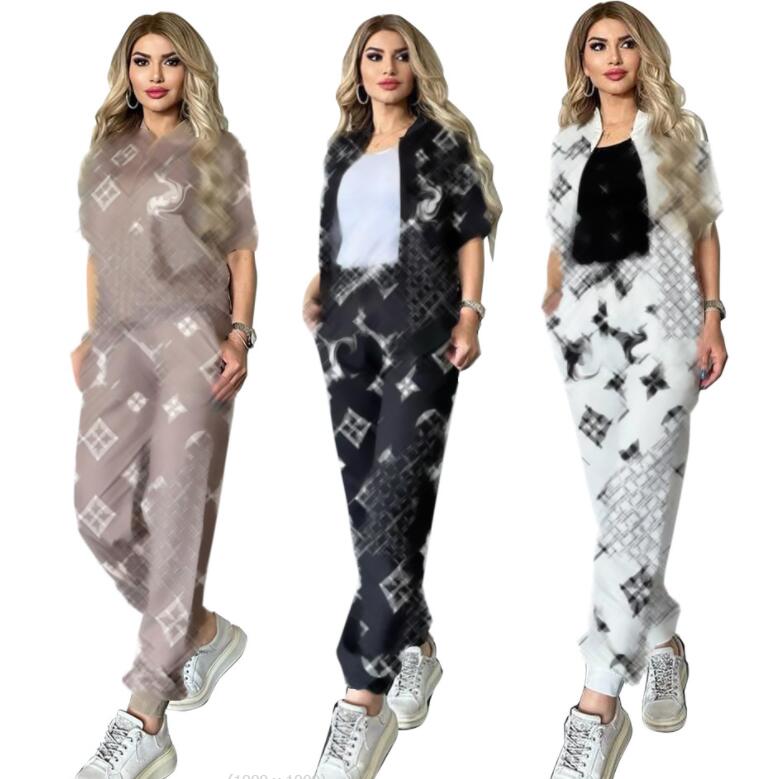 Womens Tracksuit Designer Two Piece Sets Logo-embroidered Letter Casual Trousers women Suit Women's Clothing-image-797812993