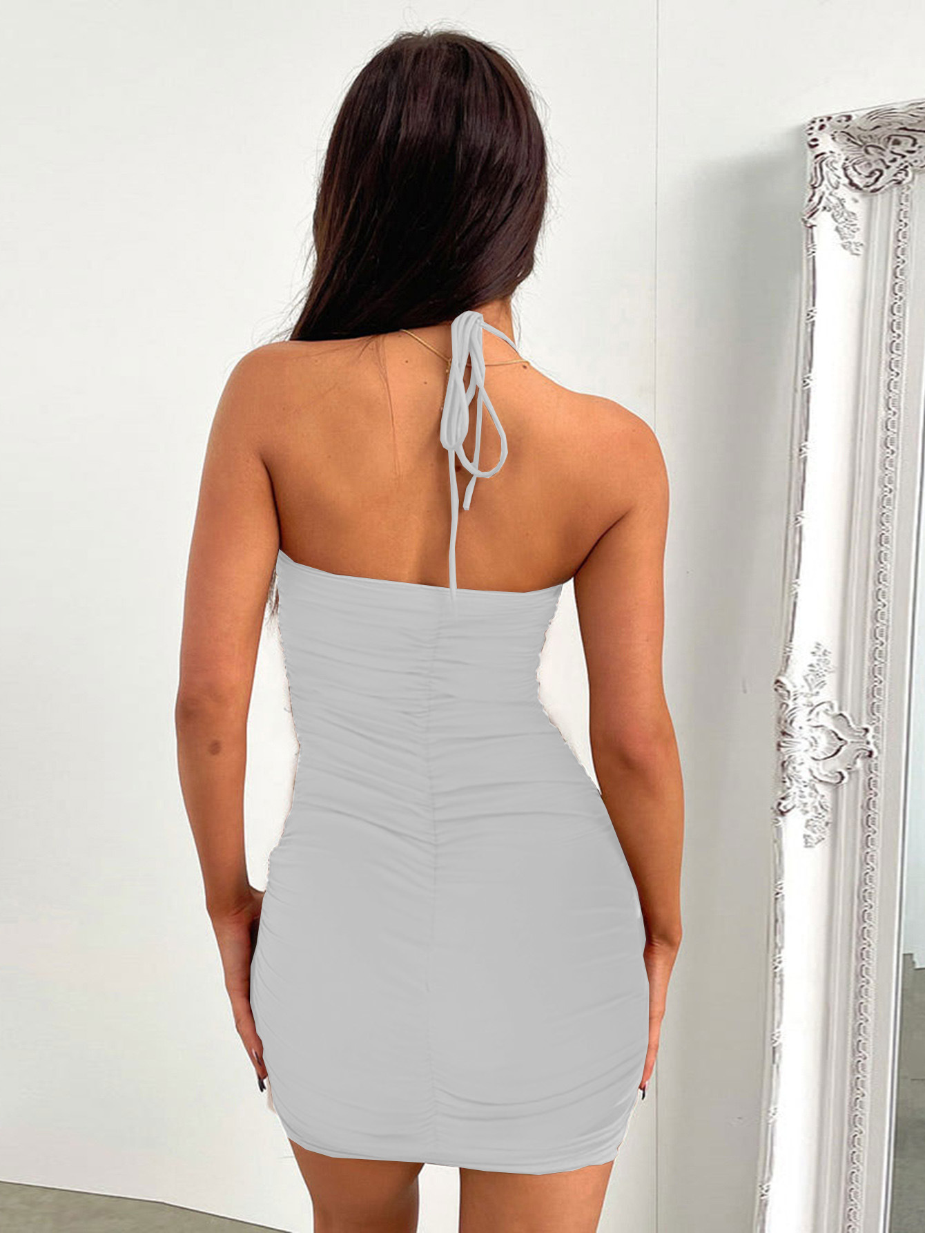 (122) New Summer Arrival: Women's Dress Sexy Spaghetti-Strap, Lace-Up, Cutout Bodycon Dress