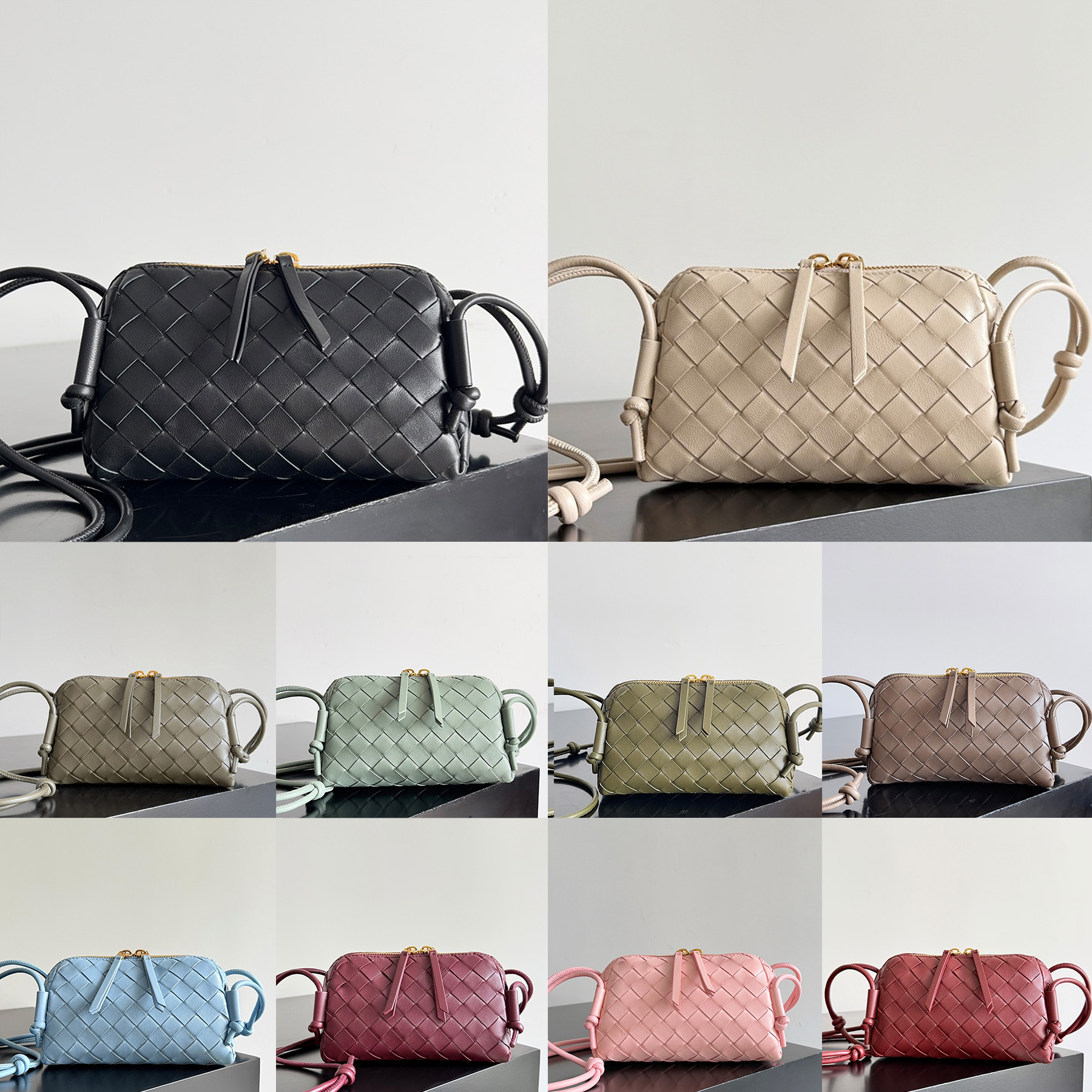 Top Quality 10A Concert Pouch Luxury Designer Genuine Leather Golden Hardware Shoulder Bag Zipper Closure Handbag Adjustable Strap Clutch Bag Purse