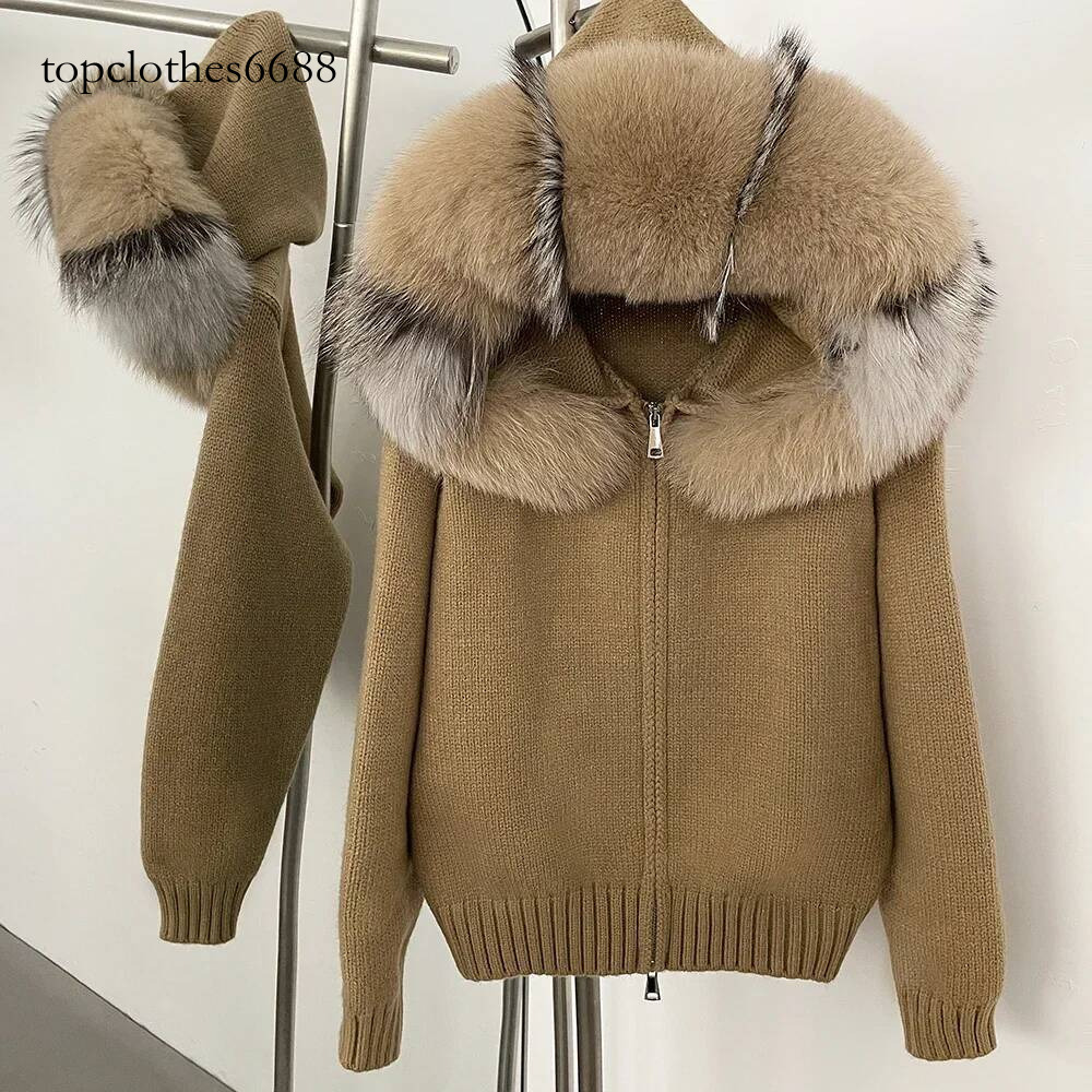 26SS OFTBUY Real Mongolian Knitwear Women Cardigan Natural Coat Female Spring Autumn Hooded Knitted Fur Jacket 26SS