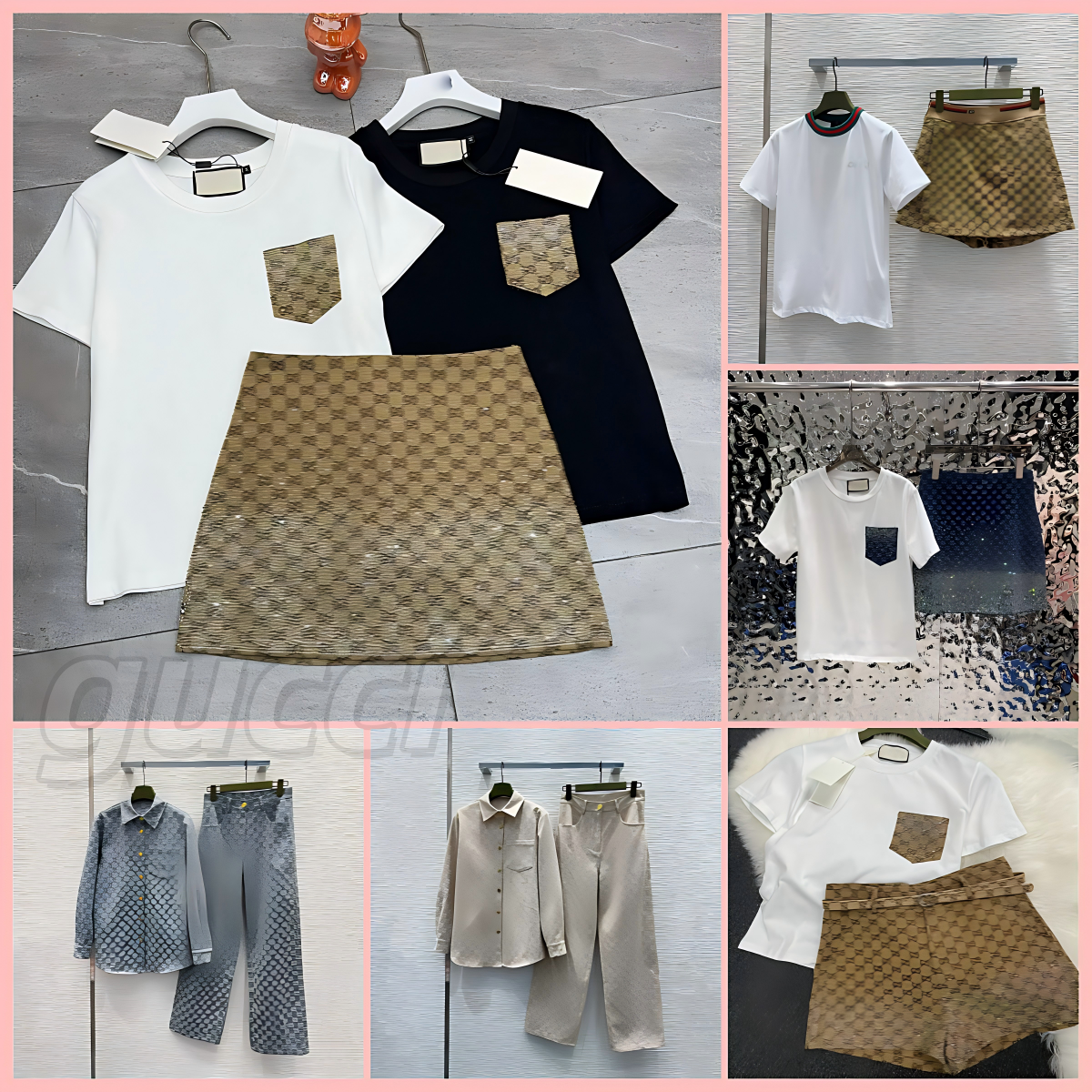 Designer T Shirt Skirt Set Full Letter Luxury two-piecer Elegant Girlish Style Casual Slim Womens Jacket Pants or Shorts Set Women Stitched diamond