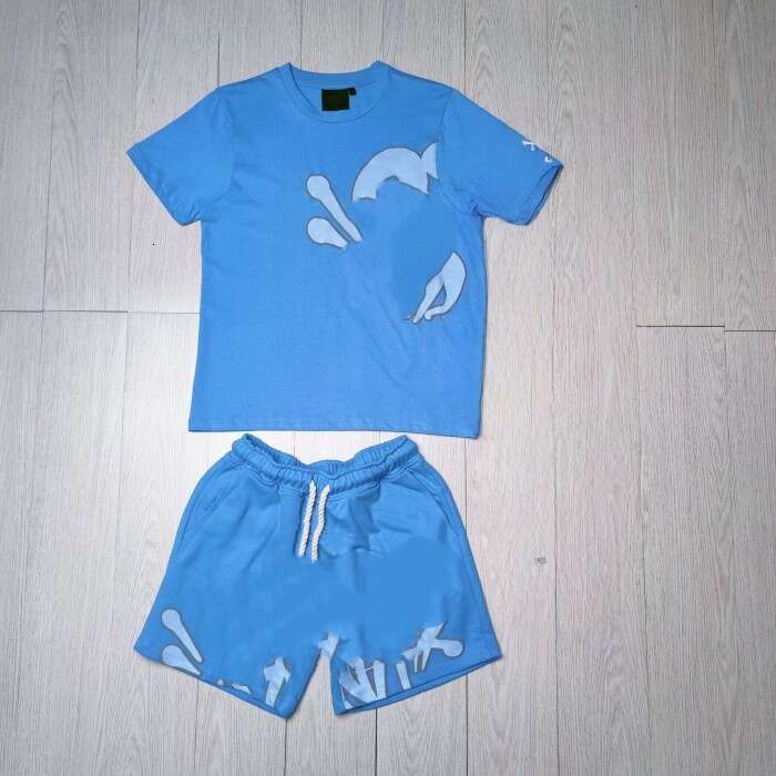 Synawold Tracksuit Designer High Quality Synatracksuit Pure Cotton Shorts And Tshirt Set For Men And Woman Y2k Graffiti Letter Graphic Synaworldshor
